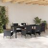 vidaXL Set da Pranzo per Giardino con cuscino 7 pcs Nero polyrattan