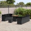 vidaXL Set Divano da Giardino 10 pcs Nero polyrattan
