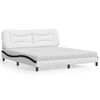 vidaXL Letto con Materasso Hvar Bianco e Nero 180x200cm Similpelle