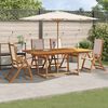 vidaXL Set Pranzo da Giardino 5pz Legno Massello di Acacia e Textilene