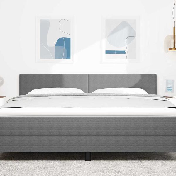 vidaXL Testiera con testiera Grigio chiaro 180 cm Pelle Sintetica