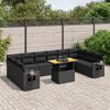 vidaXL Set Divani da Giardino 11 pz con Cuscini in Polyrattan Nero