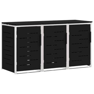 vidaXL Stoccaggio contenitore a ruote for 3 Bins 240L Acciaio Inox