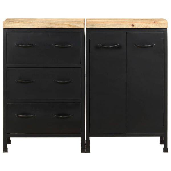 vidaXL Credenza con 3 Cassetti e 2 Ante in Massello di Mango Grezzo