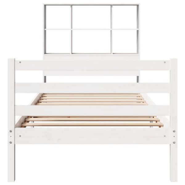 vidaXL Letto Libreria senza Materasso Bianca 90x200 cm Legno di Pino