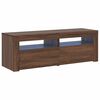 vidaXL Mobile Porta TV con Luci LED Rovere Marrone 120x35x40 cm
