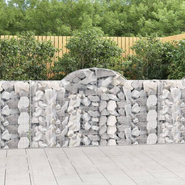 vidaXL Cesti Gabbioni ad Arco 18 pz 200x30x100/120 cm Ferro Zincato