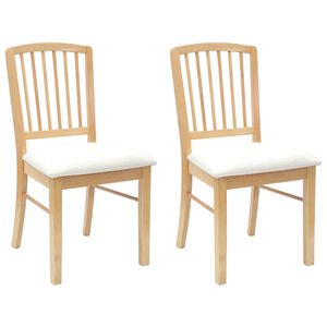 vidaXL Sedie da pranzo 2 pz Legno di gomma solido Naturale