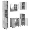 vidaXL Set di mobili per il bagno con porta 5 pcs Grigio cemento