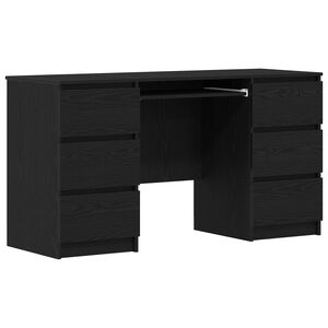 vidaXL Scrivania Rovere Nero Legno ingegnerizzato 140 x 50 x 76 cm