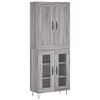 vidaXL Credenza Grigio Sonoma 69,5x34x180 cm in Legno Multistrato