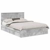 vidaXL Letto con Contenitore con cassetto Grigio cemento 135 x 190 cm