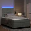vidaXL Letto a Sorgente LED Grigio chiaro 120 x 190 cm Tessuto