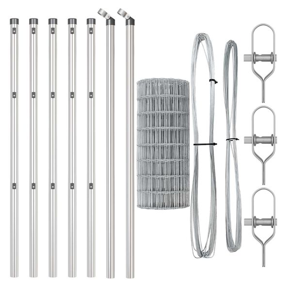 vidaXL Recinzione con Posto Argento 0,4 x 50 m Acciaio e PVC