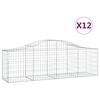 vidaXL Cesti Gabbioni ad Arco 12 pz 200x50x60/80 cm Ferro Zincato