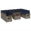 vidaXL Set Divani da Giardino 10 pz con Cuscini Grigio in Polyrattan