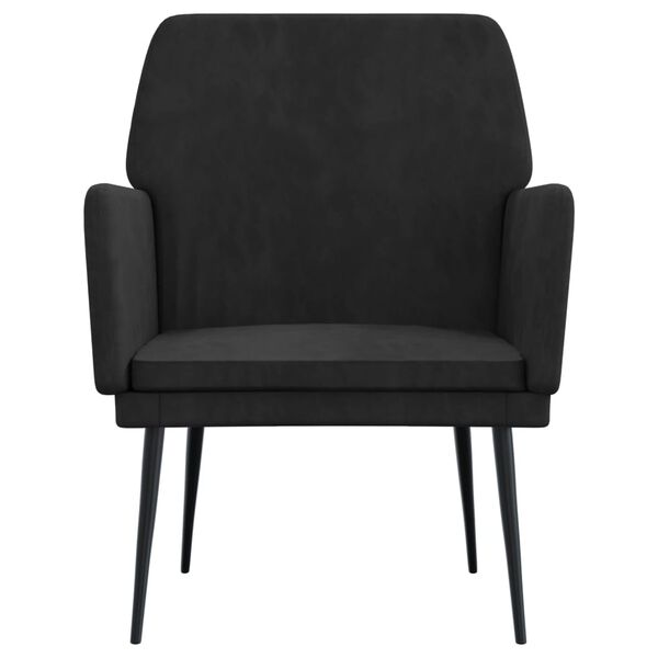 vidaXL Poltrona Nera 62x79x79 cm Velluto