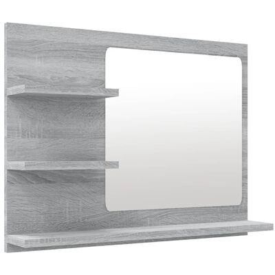vidaXL Specchio da Bagno Grigio Sonoma 60x10,5x45 cm Legno Multistrato
