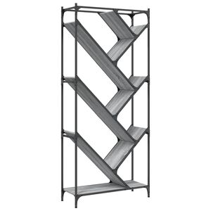 vidaXL Libreria Grigio Sonoma 79x30x180cm Legno Multistrato e Metallo