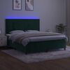 vidaXL Letto a Molle con Materasso e LED Verde Scuro 160x200cm Velluto