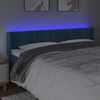 vidaXL Testiera a LED Blu Scuro 163x16x78/88 cm in Velluto