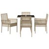 vidaXL Set da Pranzo per Giardino 5 pcs Beige polyrattan