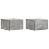 vidaXL Mobiletto da notte a muro 2 pz Grigio Cemento 49 x 34,5 x 20 cm