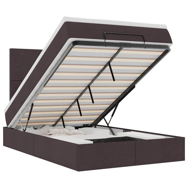 vidaXL Struttura Letto Pouf con Materasso 80x200 cm in Tessuto