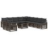 vidaXL Set Divano da Giardino 12 pz Grigio e Grigio Scuro polyrattan