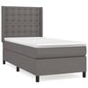vidaXL Giroletto a Molle con Materasso Grigio 100x200 cm in Similpelle