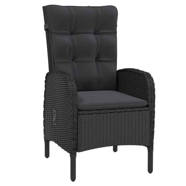 vidaXL Set da Pranzo per Giardino 3 pz in Polyrattan Nero