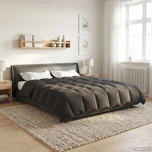vidaXL Duvet Estivo Trapuntato Antracite 200 x 220 cm Microfibra