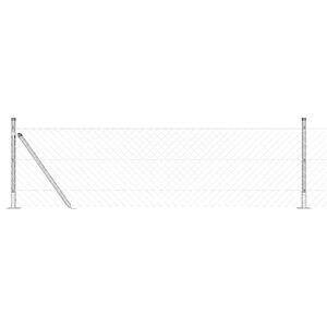 vidaXL Palo della recinzione Argento 10 x 0,4 m (maglia 40 x 40 mm)
