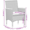 vidaXL Set da Pranzo per Giardino 3 pz in Polyrattan Grigio