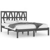vidaXL Giroletto Grigio in Legno Massello 120x190 cm Small Double