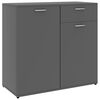 vidaXL Credenza Grigia 80x36x75 cm in Legno Multistrato