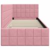vidaXL Cornice del letto ad angolo Rosa 80 cm x 200 cm Velluto