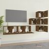 vidaXL Set di Mobili Porta TV 6 pz Rovere Fumo in Legno Multistrato