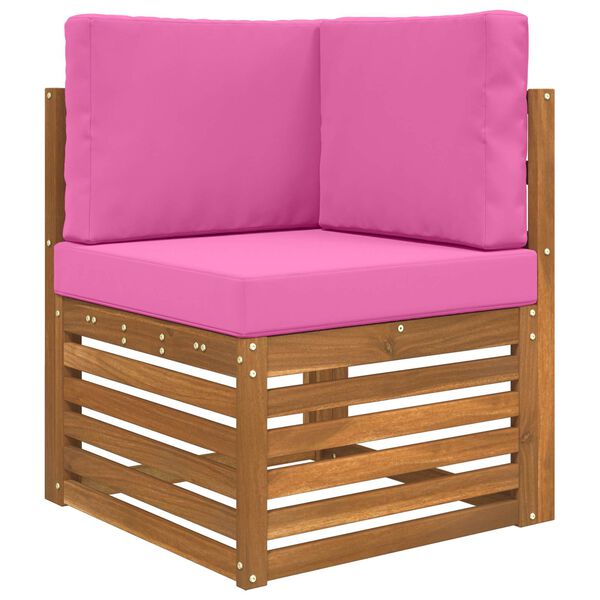 vidaXL Cuscino per divano da esterno 3 pcs Rosa Poliestere