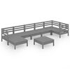 vidaXL Set Salotto da Giardino 8 pz in Legno Massello di Pino Grigio