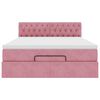 vidaXL Struttura Letto Pouf con Materasso Rosa 140x200 cm in Velluto