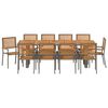 vidaXL Set da Pranzo per Giardino 11 pcs Grigio e Marrone polyrattan