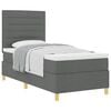 vidaXL Letto a molle con materasso Grigio scuro 80 x 200 cm Tessuto