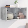 vidaXL Mobile a Muro con Ante in Vetro Grigio Cemento 68,5x37x35 cm