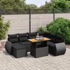 vidaXL Set Divani da Giardino con Cuscini 8 pz Nero in Polyrattan