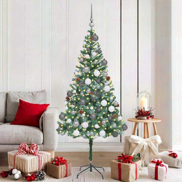 vidaXL Albero di Natale artificiale Verde 180 cm PVC e Acciaio