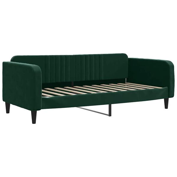 vidaXL Letto da Giorno Verde Scuro 100x200 cm in Velluto