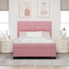 vidaXL Letto a molle con materasso Rosa 140 x 200 cm Tessuto
