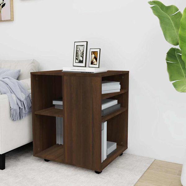 vidaXL Armadietto con Ruote Rovere Marrone 60x53x72 cm in Legno