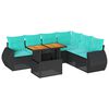 vidaXL Set Divani da Giardino con Cuscini 7pz Nero Polyrattan